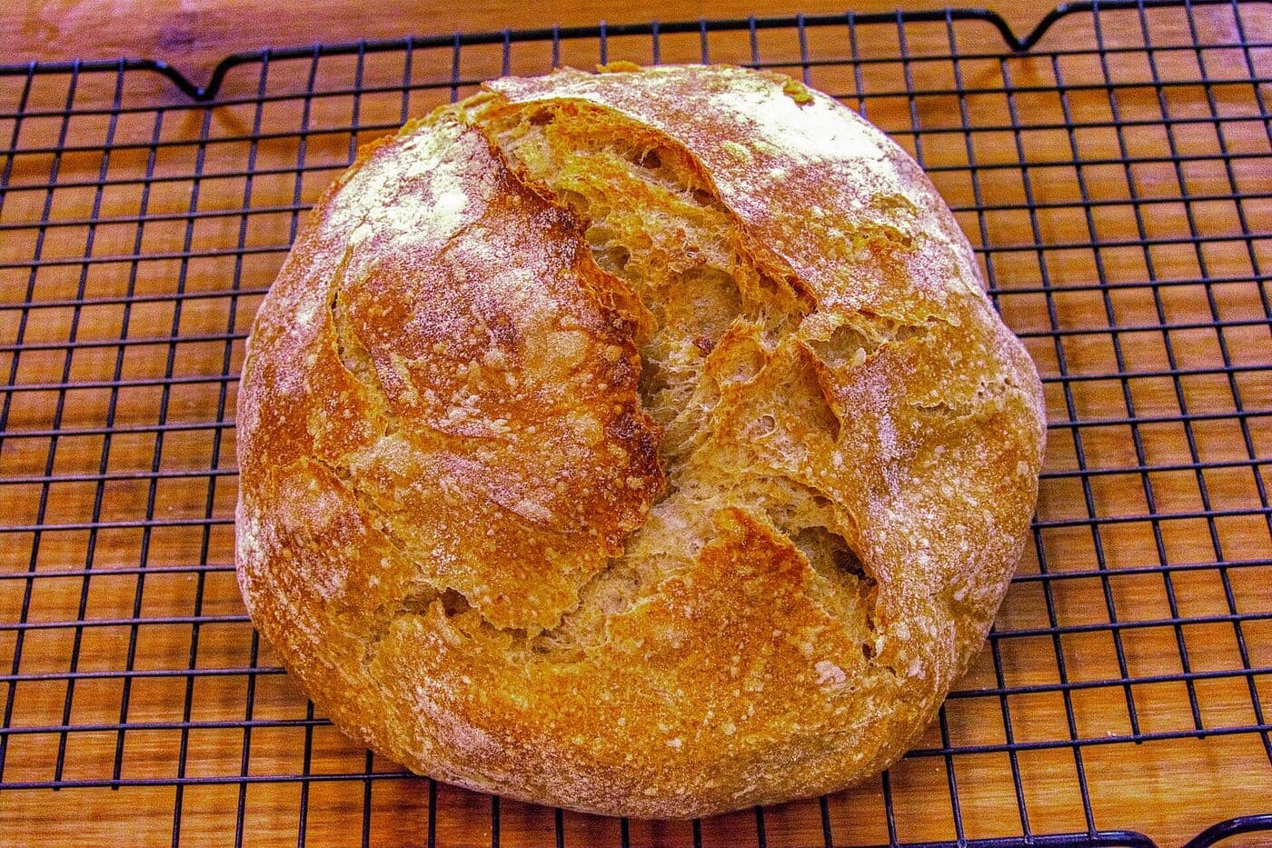 Sourdough loaf with a scored crust
